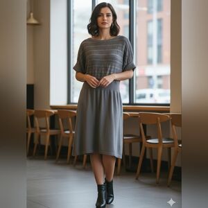 The Limited Gray Ribbed Sheath Dress Size Large